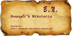 Bosnyák Nikoletta névjegykártya